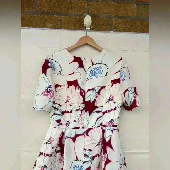 CAROLINA HERRERA Oleander Print Silk Fit & flare dress size 10 - Picture 11 of 17